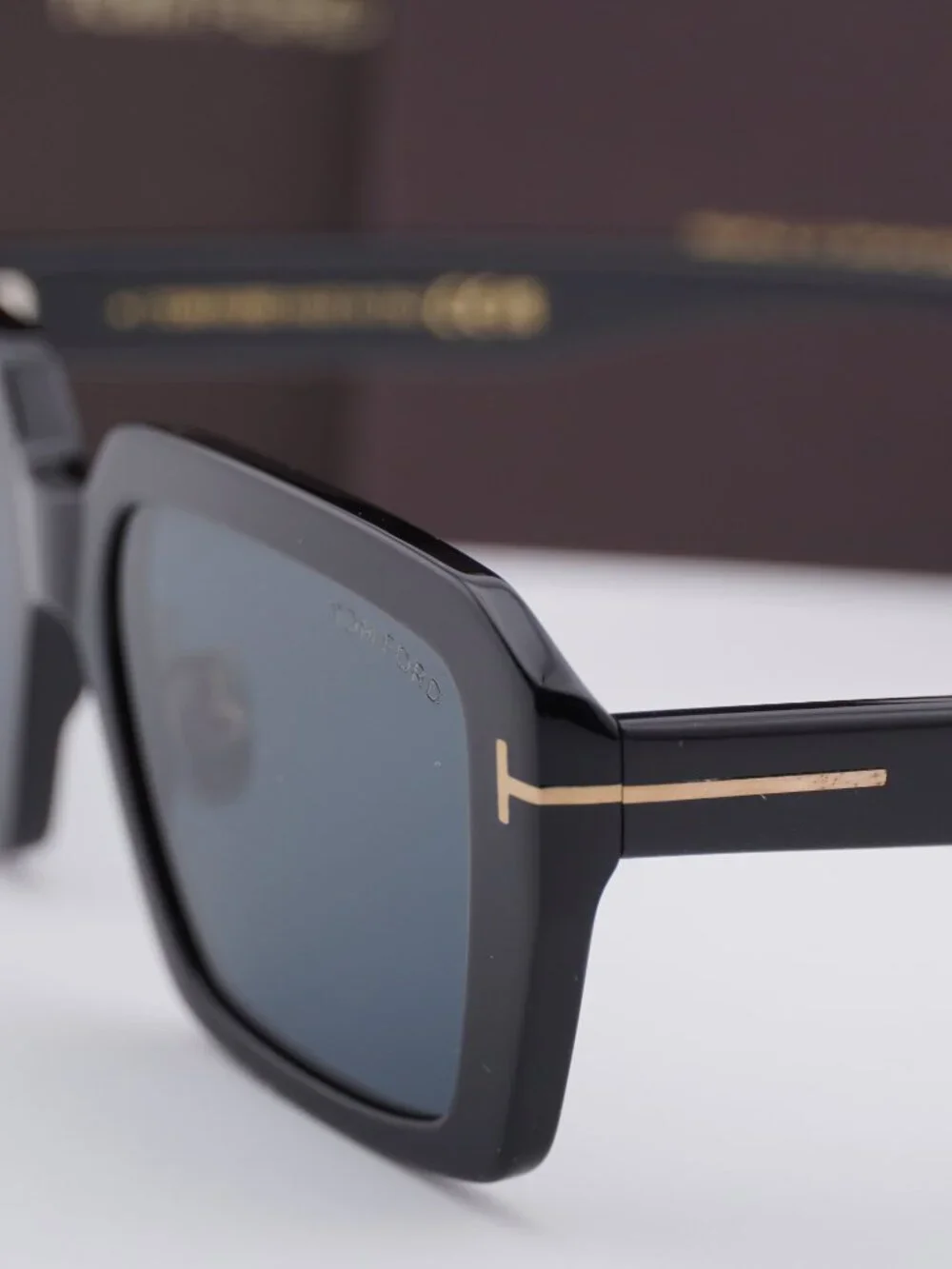 Tom Ford FT1164-K 01A Square Sunglasses - Shiny Black/Smoke